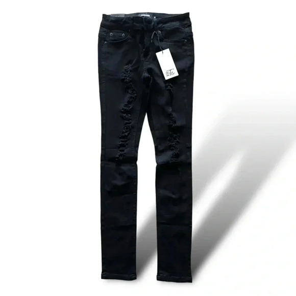 Black Distressed Jeans - Picture 1 of 7